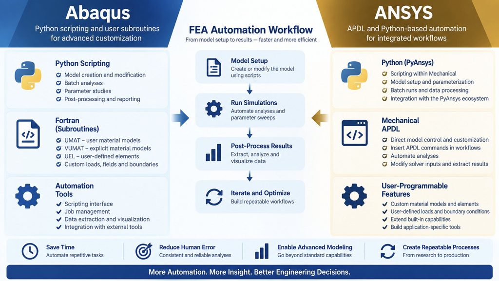 FEA scripting and user subroutine workflow